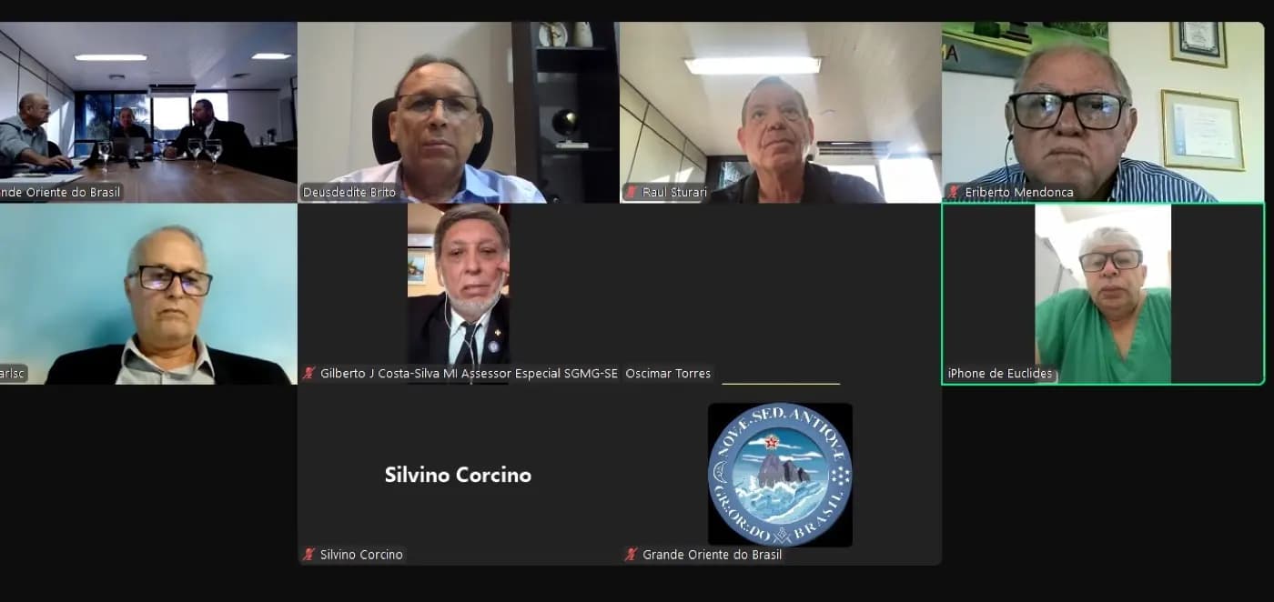Registro fotográfico: PARTICIPAÇÃO DO GRÃO-MESTRE ADJUNTO E DO SECRETÁRIO DA GUARDA DOS SELOS DO GOB/RN NA REUNIÃO VIRTUAL REALIZADA PELA SECRETARIA GERAL DE RELAÇÕES INSTITUCIONAIS E GOVERNAMENTAIS DO GOB.