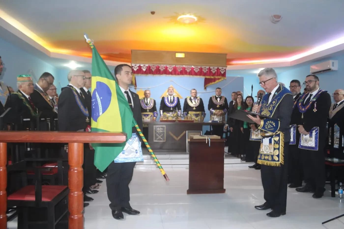 Registro fotográfico: SESSÃO MAGNA PÚBLICA EM CONJUNTO DAS TRÊS POTÊNCIAS MAÇÔNICAS REGULARES DO RIO GRANDE DO NORTE (GOB/RN, GLERN E GORN), ALUSIVA AO DIA DO MAÇOM/2024.