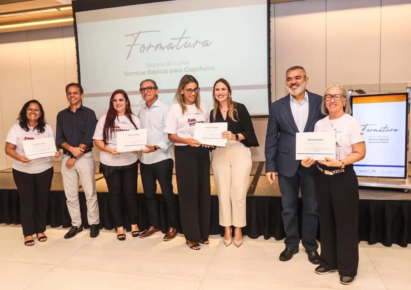 Registro fotográfico: GESTÃO PARTICIPATIVA – CURSO DE TÉCNICAS BÁSICAS EM COZINHA – PARCERIA ENTRE O SENAC E O GOB/RN.
