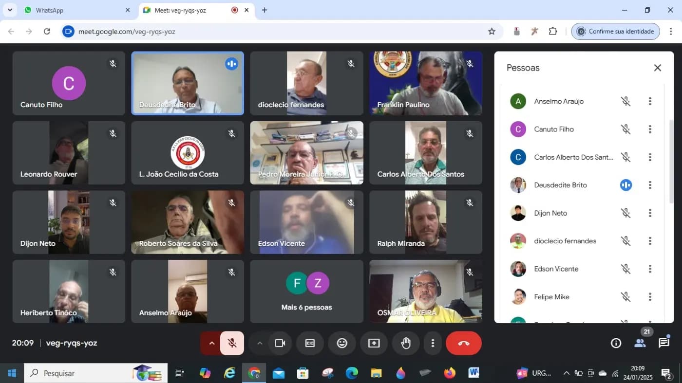 Registro fotográfico: PARTICIPAÇÃO DO GRÃO-MESTRE E DO GRÃO-MESTRE ADJUNTO DO GOB-RN EM REUNIÃO VIRTUAL COM OS VENERÁVEIS MESTRES DAS LOJAS MAÇÔNICAS JURISDICIONADAS.