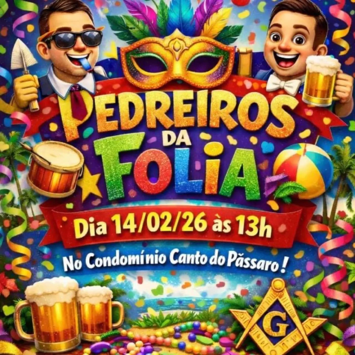 Registro fotográfico: “PEDREIROS DA FOLIA” – CARNAVAL 2026.